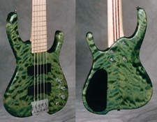 5 string electric bass finished by one of the authors with a wiped varnish