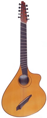 Bass bandola by Colombian luthier Alberto Paredes.