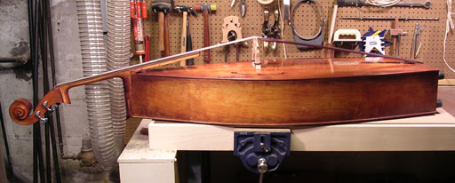 Canotto upright bass on the bench